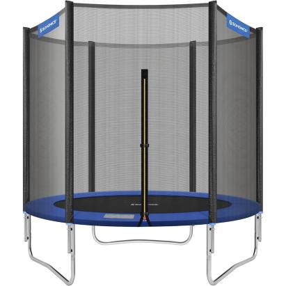 SONGMICS Trambulina pentru copii cu plasa de protectie exterioara, diametru 183 cm, 100 kg, albastru Household NewTrend