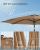 SONGMICS Umbrela de gradina, cu manivela pentru deschidere, sistem inclinare, 300cm, taupe Household NewTrend