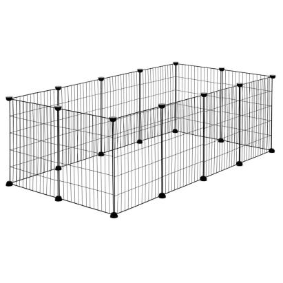 Tarc modular pentru animale cu 12 panouri metalice, pliabil, configurabil, 143x71x46 cm negru Household NewTrend