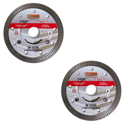 Set 2 discuri diamantate turbo subtire, placi ceramice, taiere umeda si uscata, 115 mm/22.23 mm, Richmann Exclusive GartenVIP DiyLine