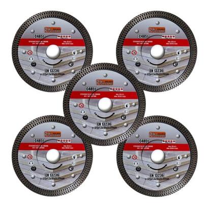 Set 5 discuri diamantate turbo subtire, ceramica, taiere umeda si uscata, 125 mm/22.23 mm, Richmann Exclusive GartenVIP DiyLine