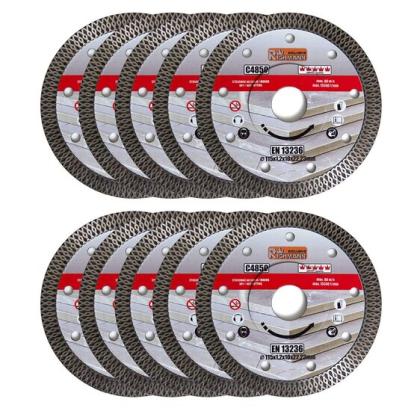 Set 10 discuri diamantate turbo subtire, placi ceramice, taiere umeda si uscata, 115 mm/22.23 mm, Richmann Exclusive GartenVIP DiyLine