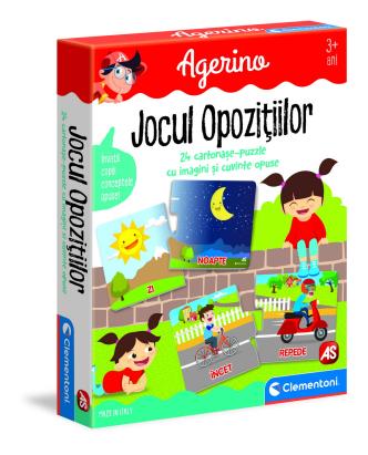 Joc educativ Agerino - Jocul Opozitiilor cu 24 cartonase-puzzle