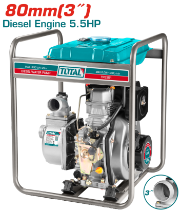 Motopompa diesel TOTAL 3 inch, 80 mm, 5.5 CP, debit 1000 l/min