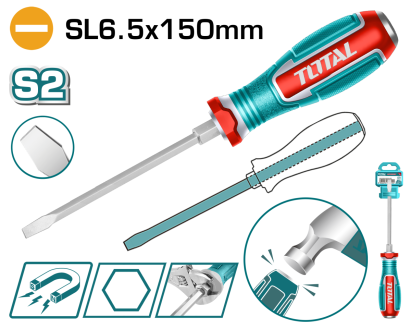 Șurubelniță dreaptă de impact TOTAL SL6.5x150 mm, oțel S2
