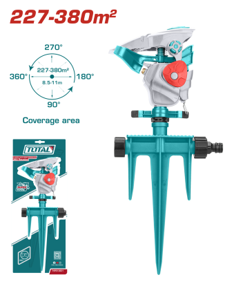 Aspersor cu impuls TOTAL 3/4 pentru gradina, reglaj 360°