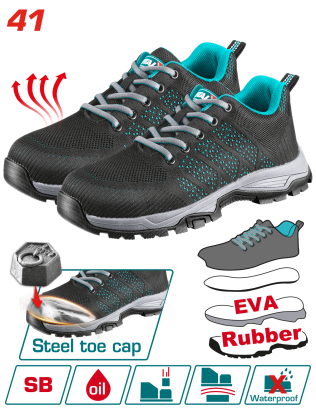 Bocanci de protecție SB TOTAL, mărimea 41, cu bombeu din oțel