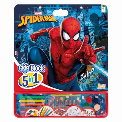 Set de desen Spider-Man Giga Block 5 in 1 pentru copii 3+