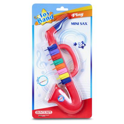 Mini saxofon Bontempi pentru copii, 8 note colorate, 3+ ani
