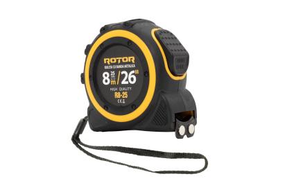 Ruletă profesională 8 m x 25 mm Rotor R8-25 cu autoblocare și cârlig magnetic