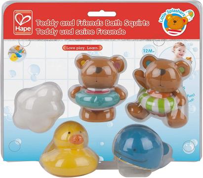 Set jucarii de baie Hape Teddy si Prietenii, 5 piese, multicolor