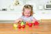 Set fructe din lemn Hape, 9 piese, cu cutit de jucarie, 3 ani+