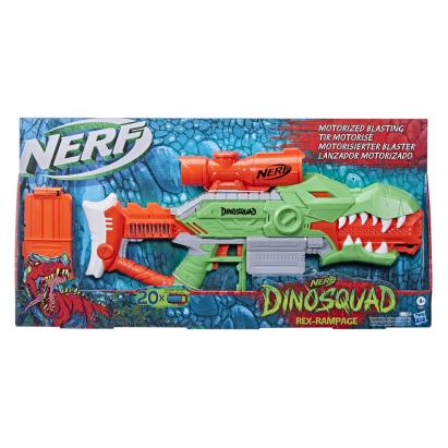 Blaster Nerf DinoSquad Rex-Rampage motorizat cu 20 săgeți, 8+ ani