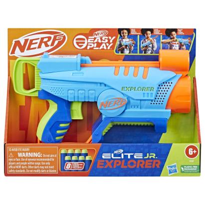 Blaster Nerf Elite Jr Explorer pentru copii, cu 8 sageti