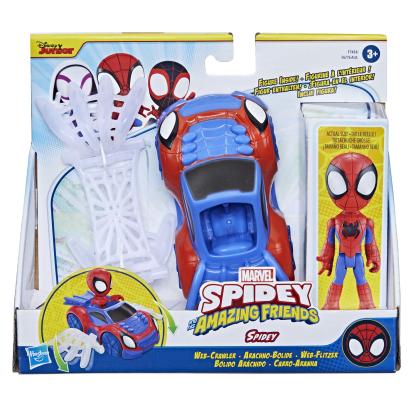 Set Spidey cu mașinuță, figurină și accesoriu Marvel Hasbro