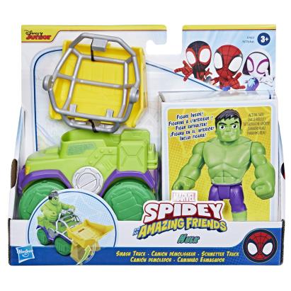 Set Hulk cu mașinuță, figurină și accesoriu Marvel Spidey
