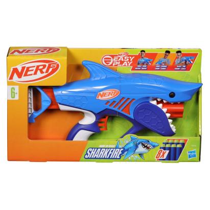 Blaster Nerf Junior Wild Sharkfire cu 8 săgeți din spumă, Hasbro