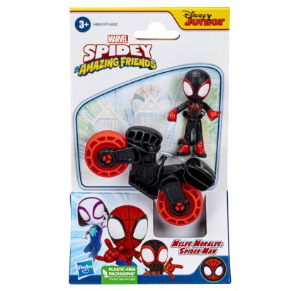 Set motocicletă și figurină Miles Morales Spider-Man 6 cm, Hasbro