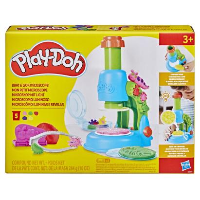 Microscop Play-Doh cu lumina si accesorii pentru modelaj, 3+