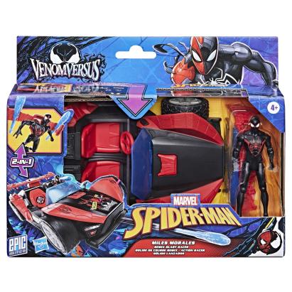 Set Marvel Spider-Man Miles Morales cu mașină lansator și figurină