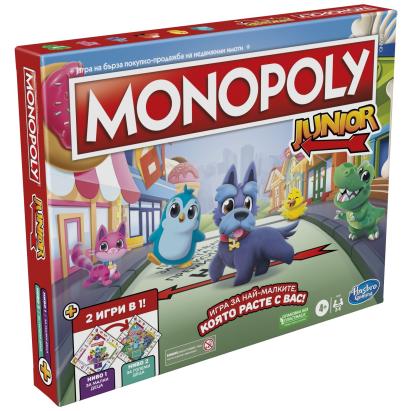 Joc Monopoly Junior 2 în 1 în limba bulgară, pentru copii 4+ ani