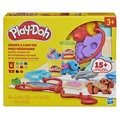 Set de joaca Play-Doh Ingrijire Veterinara cu plastilina si accesorii