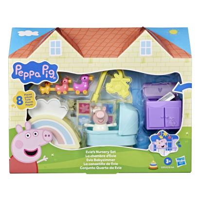 Set de joaca Peppa Pig Camera lui Evie cu figurina si accesorii, 8 piese
