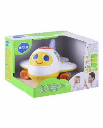 Avion interactiv pentru bebelusi cu sunete, lumini si bump & go