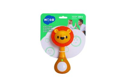 Zornăitoare leu pentru bebeluși cu sunete, lumini și texturi 3+ luni