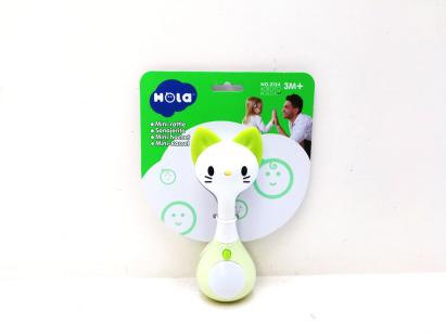 Zornăitoare pentru bebeluși tip pisicuță cu sunete și lumini, 3+ luni