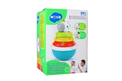 Jucărie bebe unicorn hopa-mitică cu inele pentru stivuit, 3 luni+