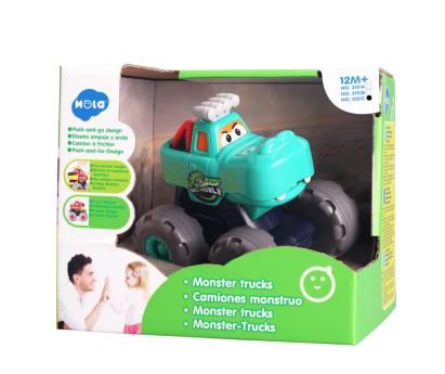 Mașinuță bebe Monster Truck Crocodil, push and go, 12 luni+