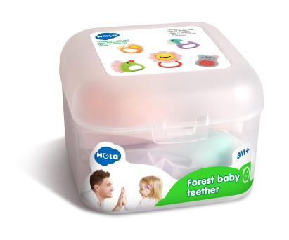 Set 5 jucarii pentru dentitie bebe Forest Baby, 3 luni+, fara BPA