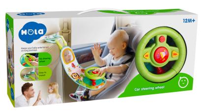 Volan interactiv pentru bebe cu melodii, sunete si oglinda