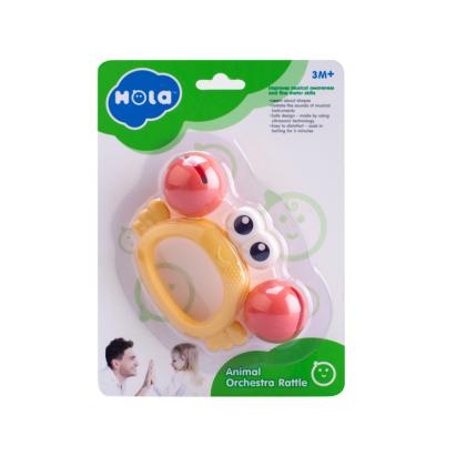 Jucărie zornăitoare crab pentru bebeluși, dentiție și joacă senzorială