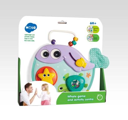 Centru de activitati balenuta pentru bebelusi 6+ luni, multicolor