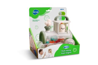 Locomotivă de jucărie Steam transparentă, multicoloră, pentru bebeluși 6m+