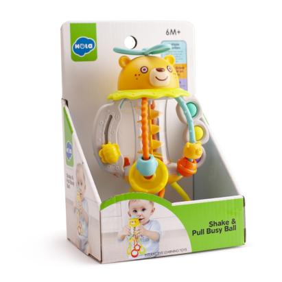 Jucărie senzorială pentru bebe 6+ luni, scutură și trage, multicoloră