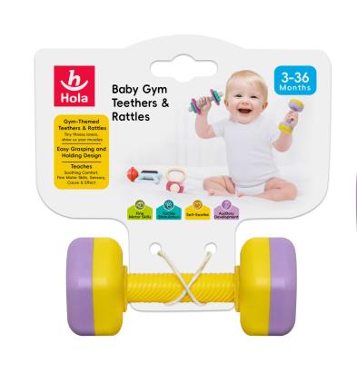 Jucărie de dentiție tip ganteră mov pentru bebeluși 3+ luni