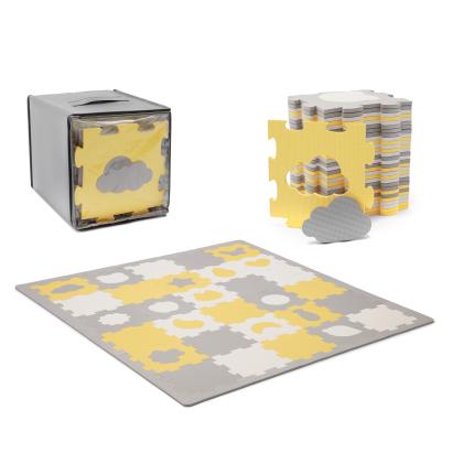 Covoraș de joacă Kinderkraft Luno Shapes din spumă, puzzle 3D, galben