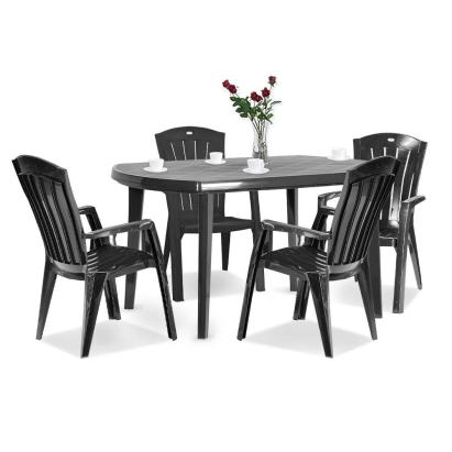 Set mobilier de grădină Curver Eltorini 4+1, grafit, masă și 4 scaune