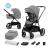 Carucior Kinderkraft Nea 2 in 1 cu landou si suspensii, Platinum Grey
