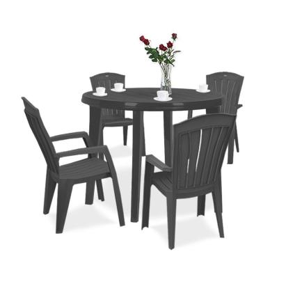 Set mobilier de grădină Curver Lisorini 4+1, grafit, masă și 4 scaune