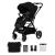 Cărucior sport Kinderkraft YOXI Black, reversibil, de la naștere până la 27 kg