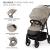 Carucior sport Kinderkraft Trig 3 Stone Beige, pana la 25 kg