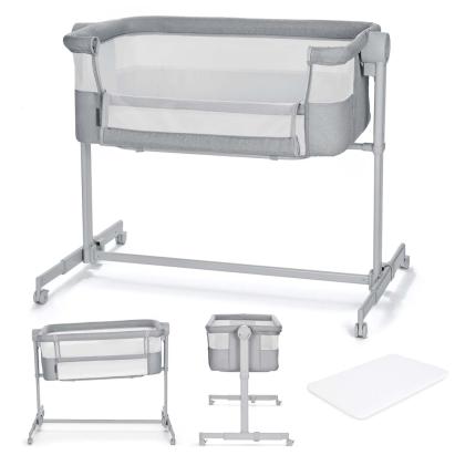 PATUT CO-SLEEPER KINDERKRAFT NESTE UP, FULL LIGHT GREY