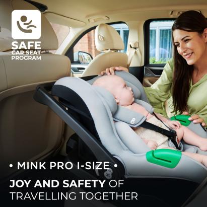 SCOICA AUTO KINDERKRAFT MINK PRO I-SIZE 40-75 CM + BAZA ZESTAW GREY