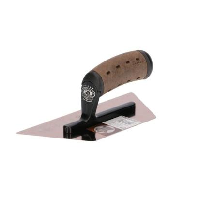 Gletiera inox, venetiana, trapezoidala, 24x13x10 cm x 0.65 mm, maner piele Alcantara, Olejnik GartenVIP DiyLine