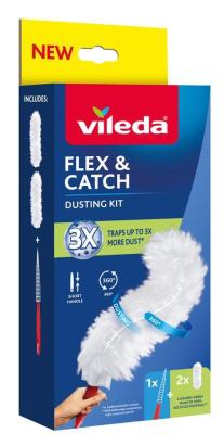 Prafuitor Vileda Flex&Catch cu maner scurt si 2 rezerve