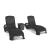 Set 2 șezlonguri de grădină Curver Atlantic Duo cu masă Luzon, grafit
